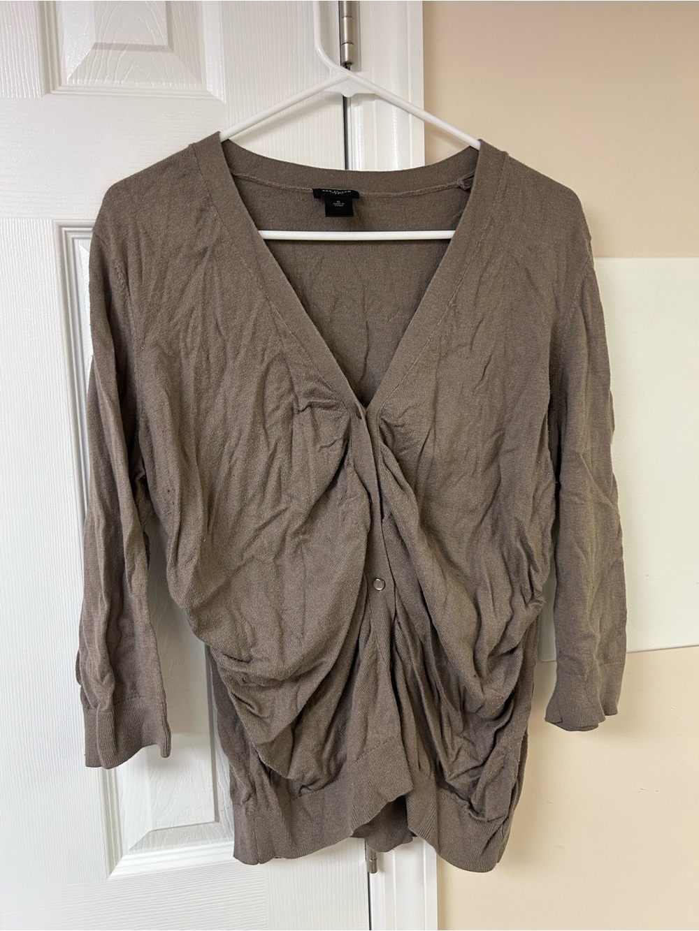 Ann Taylor ruched cardigan 3/4 sleeves